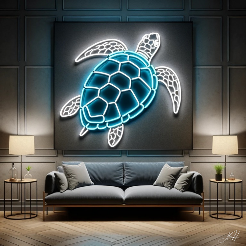 'Neon Serene Turtle' - letreiro de néon LED
